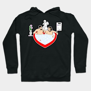 Harry + Lloyd in the Love Hot Tub Hoodie